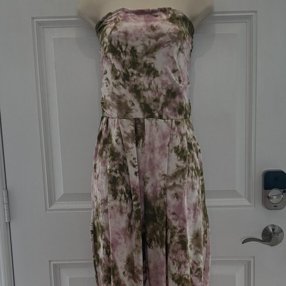 Pink/Green Strapless Jumpsuit by Full Circle Trends - Picture 1 of 3